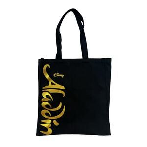 Aladdin Broadway Musical Commemorative Black Canvas Bag Gold Writing Drawing